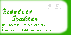 nikolett szakter business card